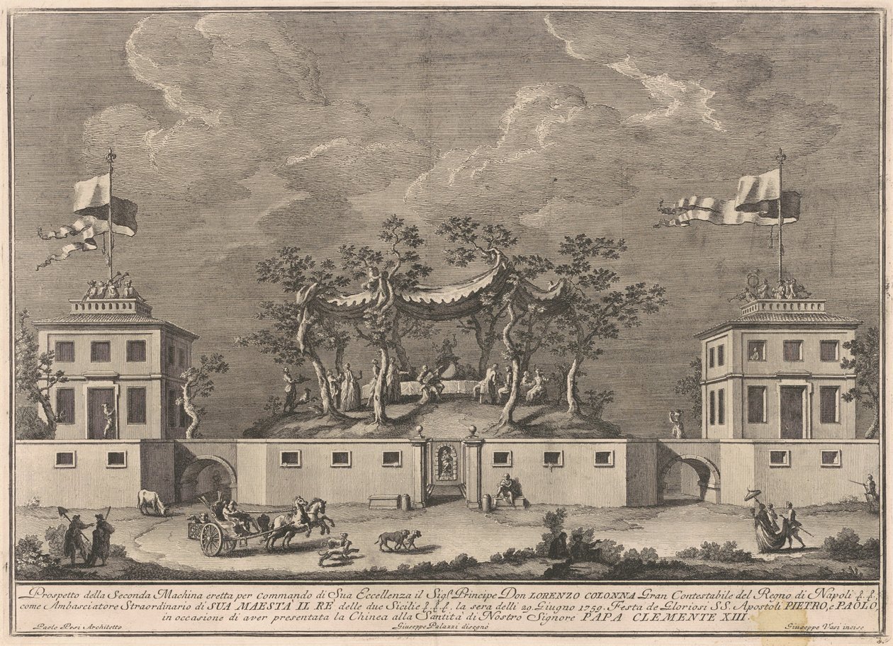La Seconda Macchina per la Chinea del 1759: Una "Deliziosa" con un Baccanale da after Giuseppe Palazzi Giuseppe Vasi after Paolo Posi