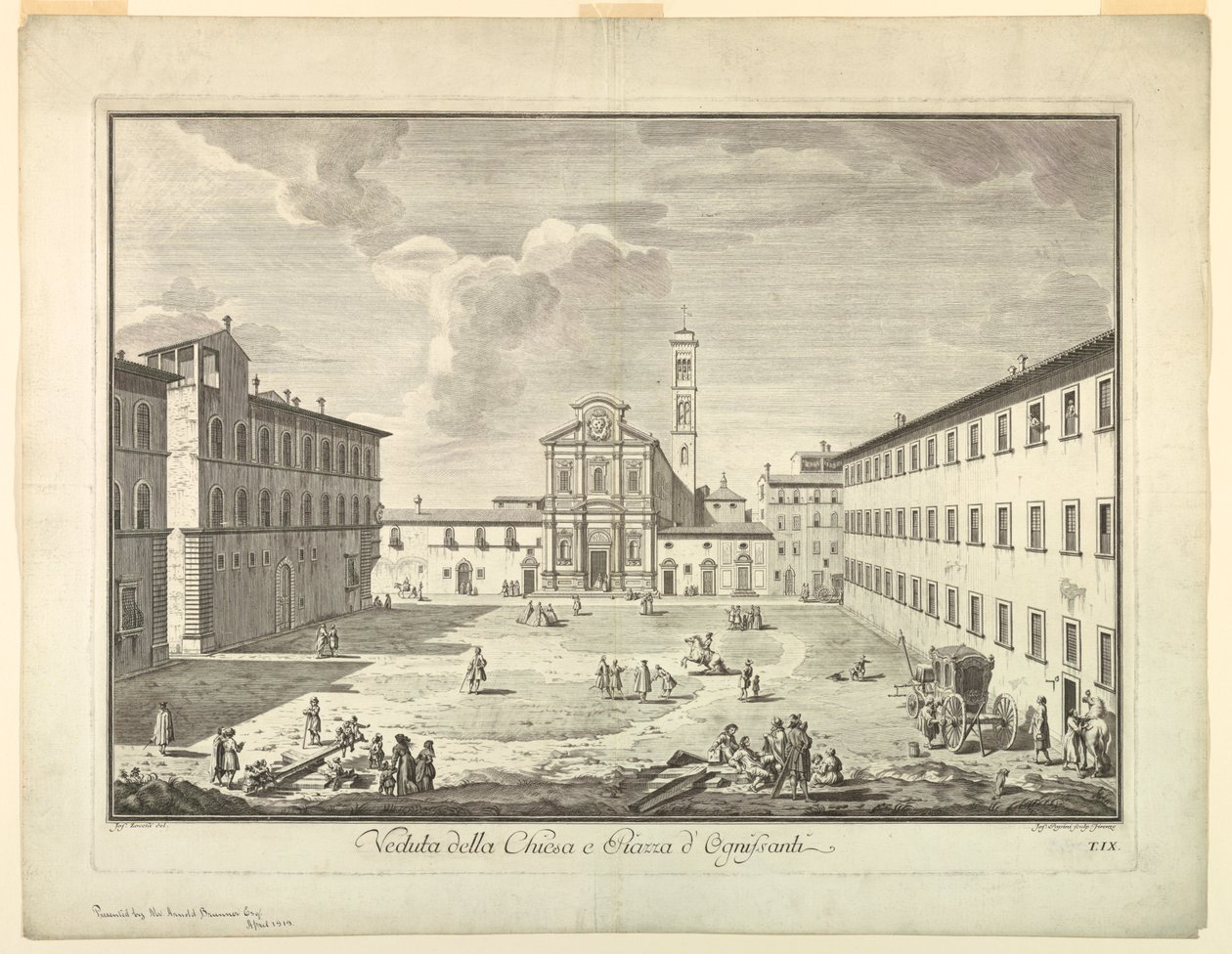 Veduta di Firenze, Tavola da "Scelta di XXIV Vedute delle principali contrade, piazze, chiese, e palazzi della Città di Firenze" da after Giuseppe Zocchi