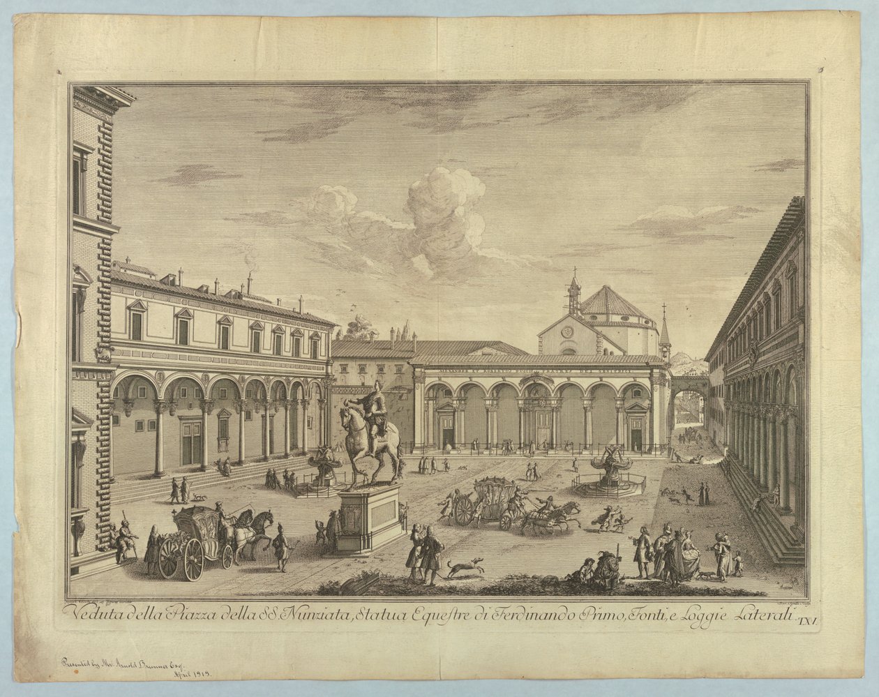 Veduta di Firenze, tavola da "Scelta di XXIV Vedute delle principali contrade, piazze, chiese, e palazzi della Città di Firenze" da after Giuseppe Zocchi