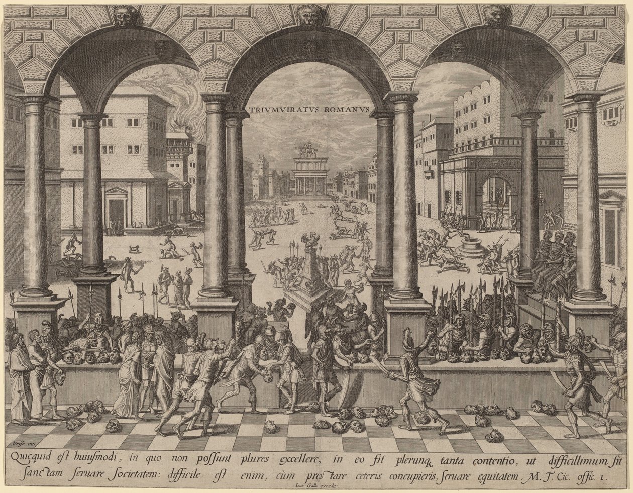 Il massacro sotto il triumvirato romano da after Hans Vredeman de Vries