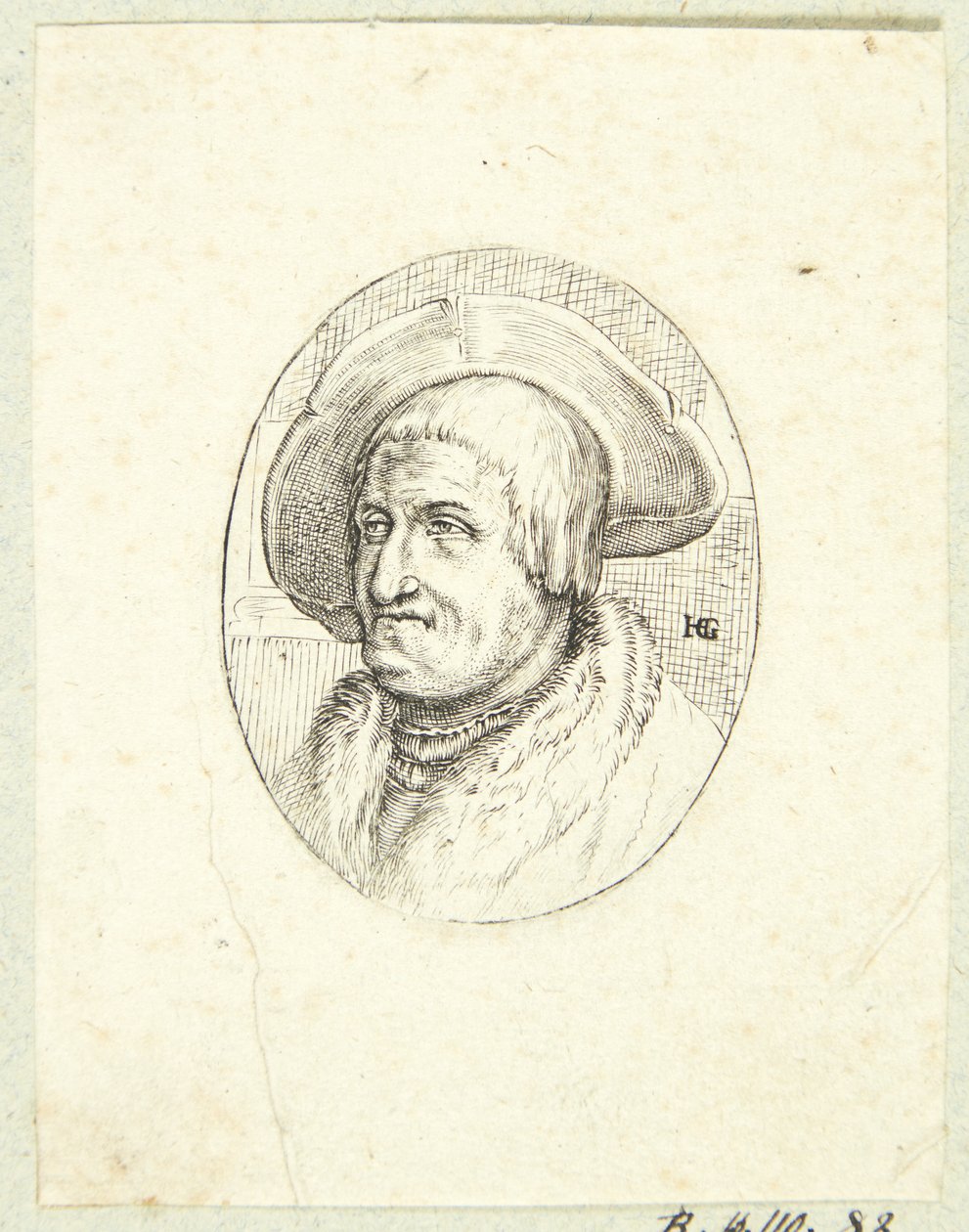 Ritratto fantastico di un vecchio con cappello da after Hendrick Goltzius