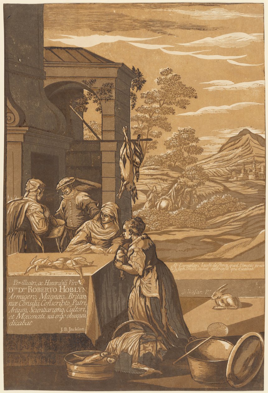 Il Ricco e Lazzaro (Pannello Sinistro) da after Jacopo Bassano John Baptist Jackson