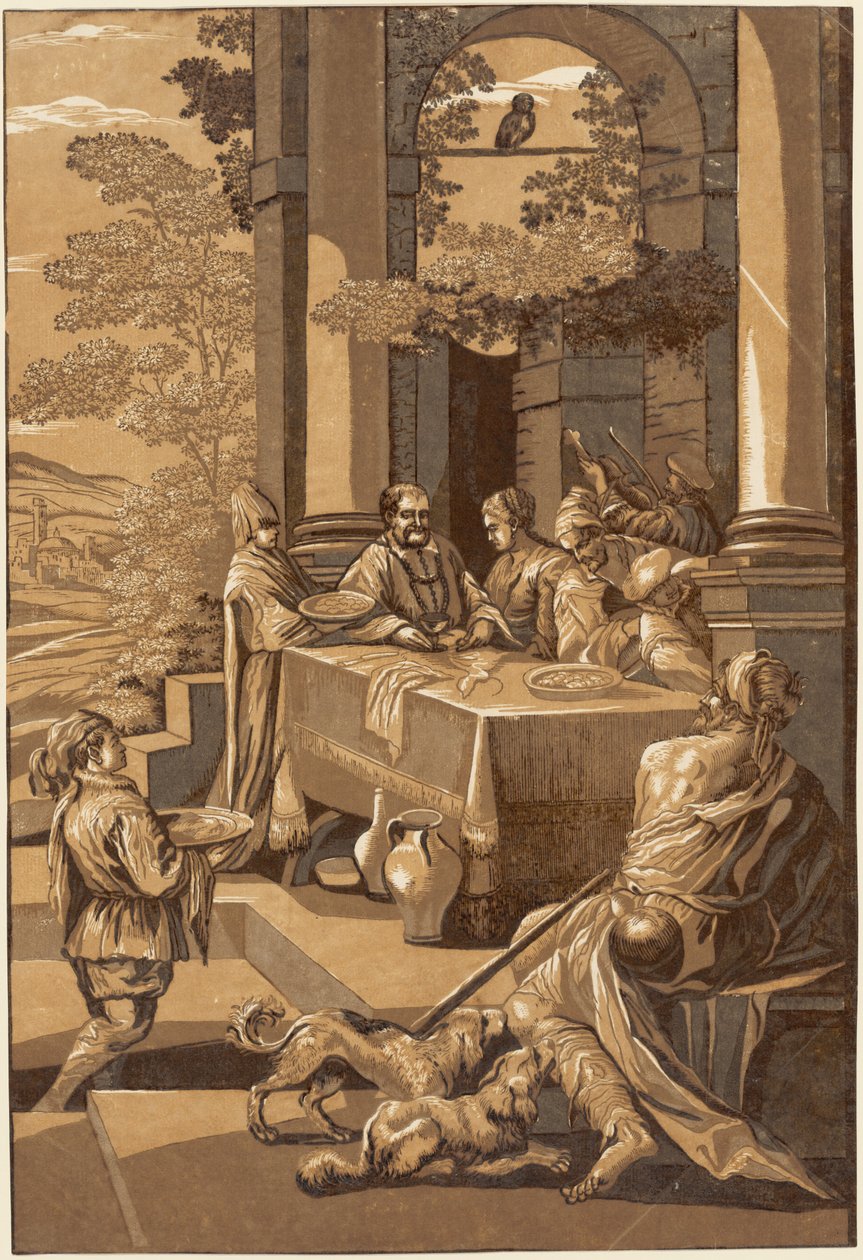 Il Ricco e Lazzaro (Pannello Destro) da after Jacopo Bassano John Baptist Jackson