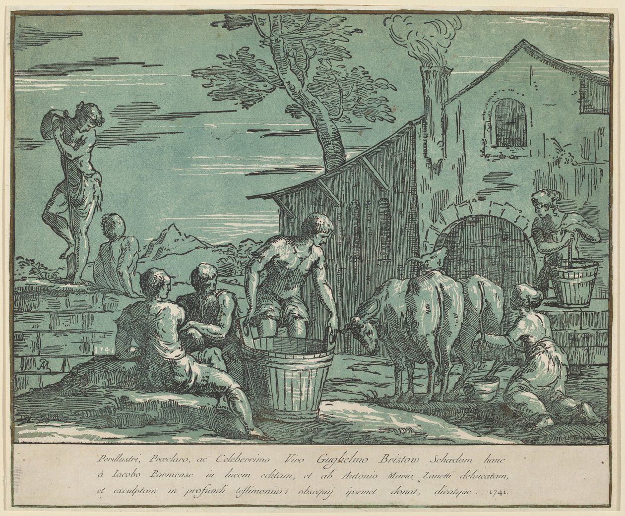 Scena Pastorale da after Jacopo Zanguidi Anton Maria Zanetti I called Bertoia