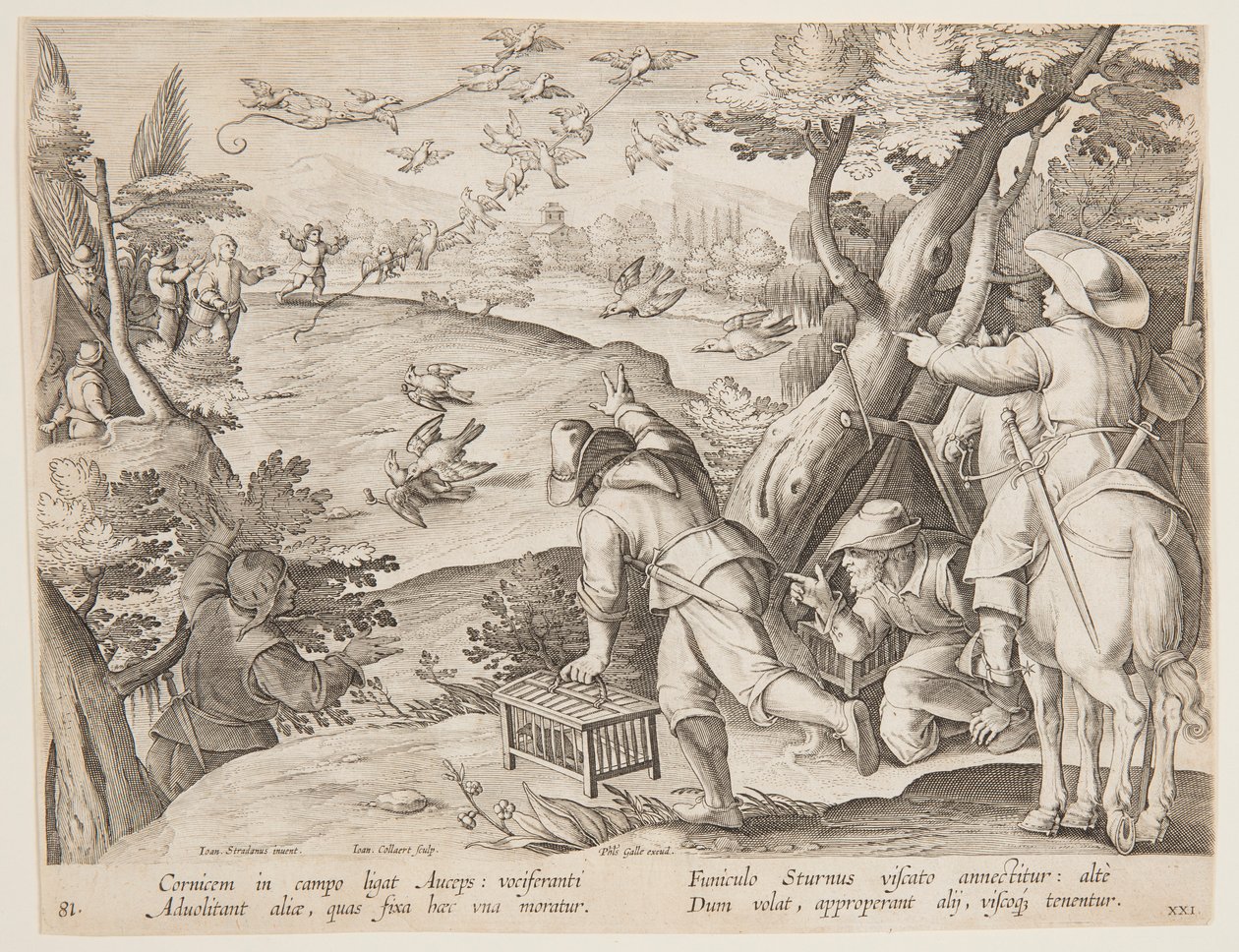 Caccia agli uccelli da after Jan van der Straet, called Stradanus
