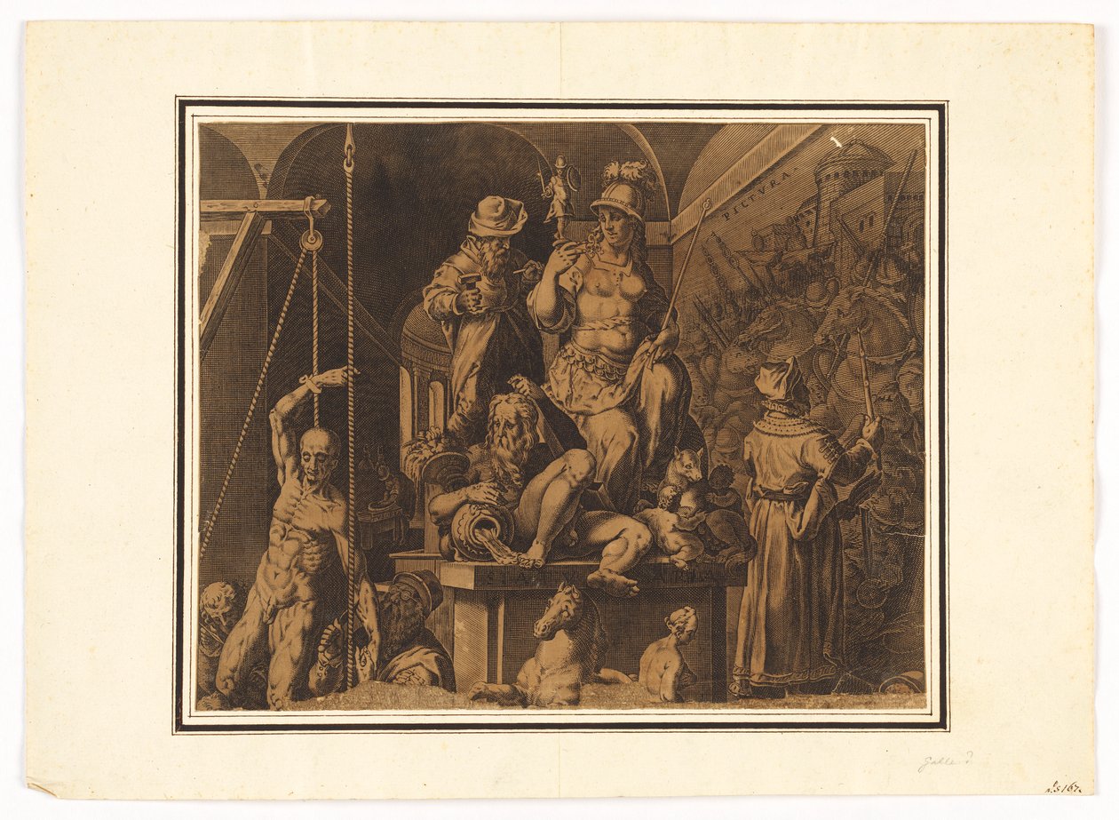 I praticanti delle arti visive (metà superiore del foglio strappato) da after Jan van der Straet, called Stradanus