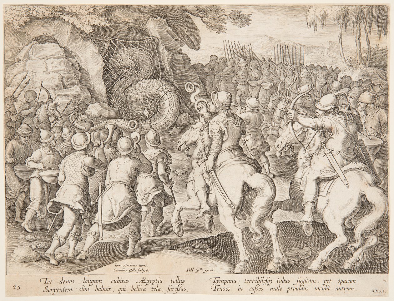 Intrappolare il serpente da after Jan van der Straet, called Stradanus