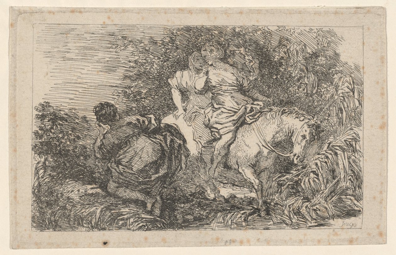La fuga di Clelia da after Livio Mehus Jean Honoré Fragonard