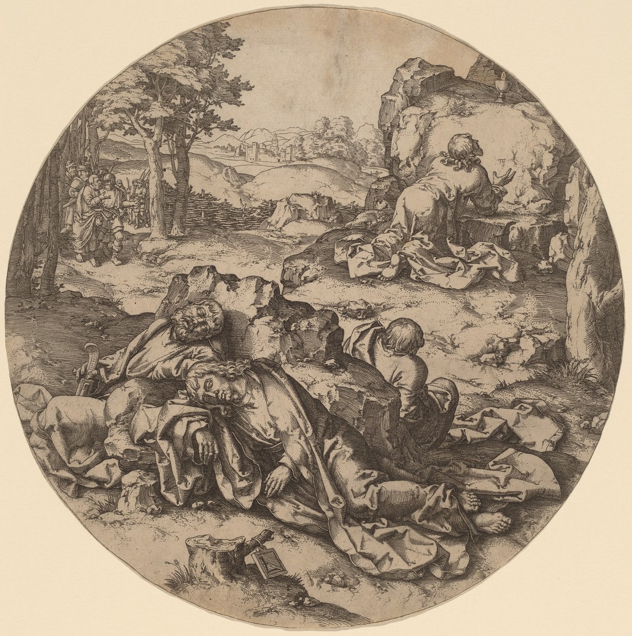 Cristo sul Monte degli Ulivi da after Lucas van Leyden