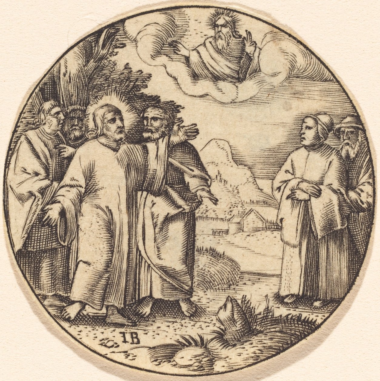 Cristo con tre dei suoi apostoli da after Master IB