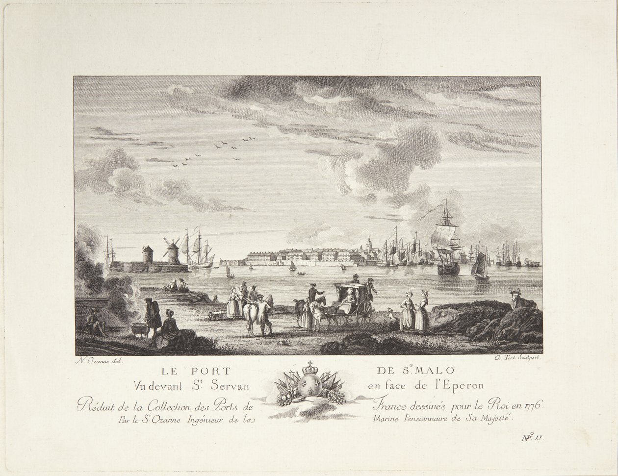 Il porto di Saint-Malo da after Nicolas Marie Ozanne