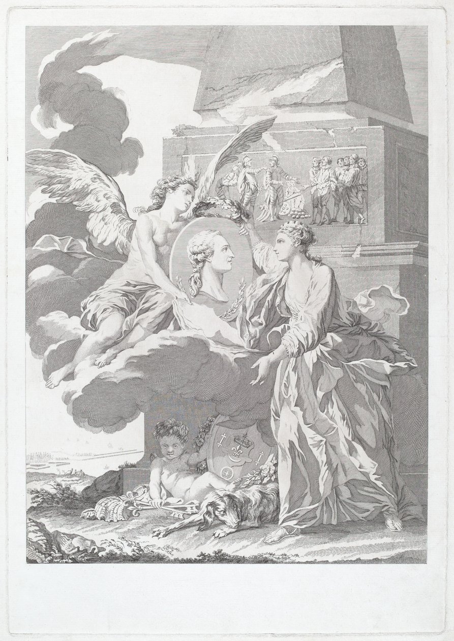 Ritratto allegorico di Pierre Buirette de Belloy da after Nicolas René Jollain Louis Simon Lempereur