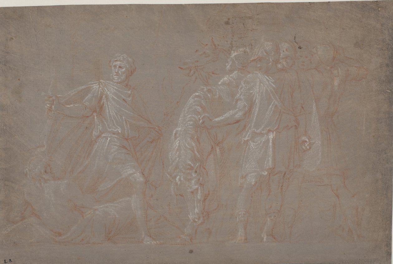 Muzio Scevola attraversa il Tevere da after Polidoro da Caravaggio