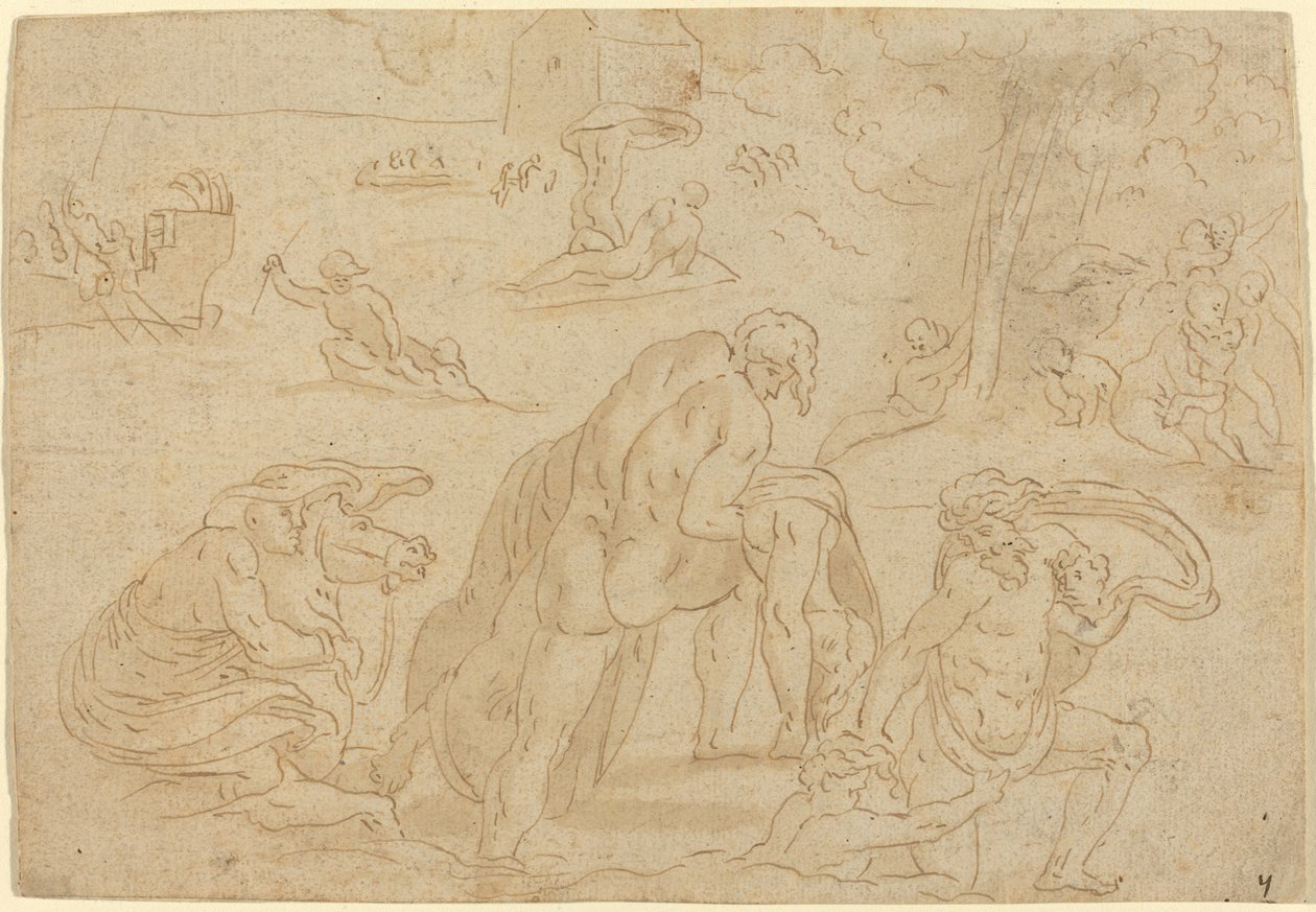 Il Diluvio, dalla Loggia del Vaticano da after Raphael