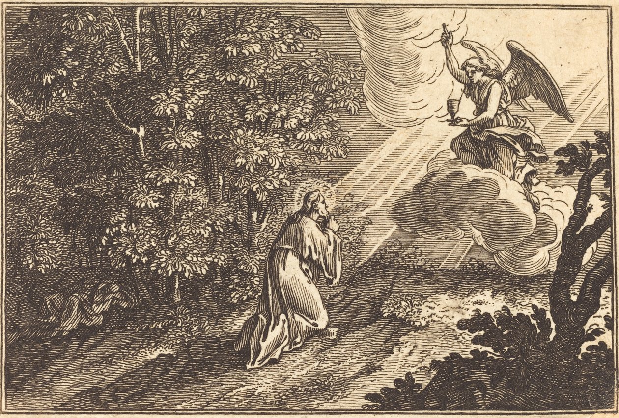 Cristo che prega sul Monte degli Ulivi da after Sébastien Le Clerc I