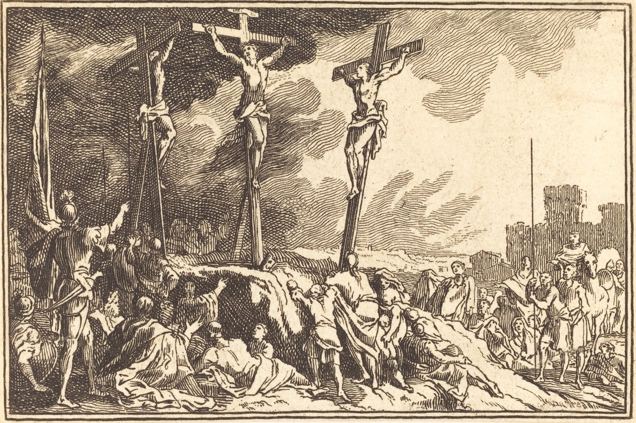 Cristo sulla croce tra i due ladroni da after Sébastien Le Clerc I