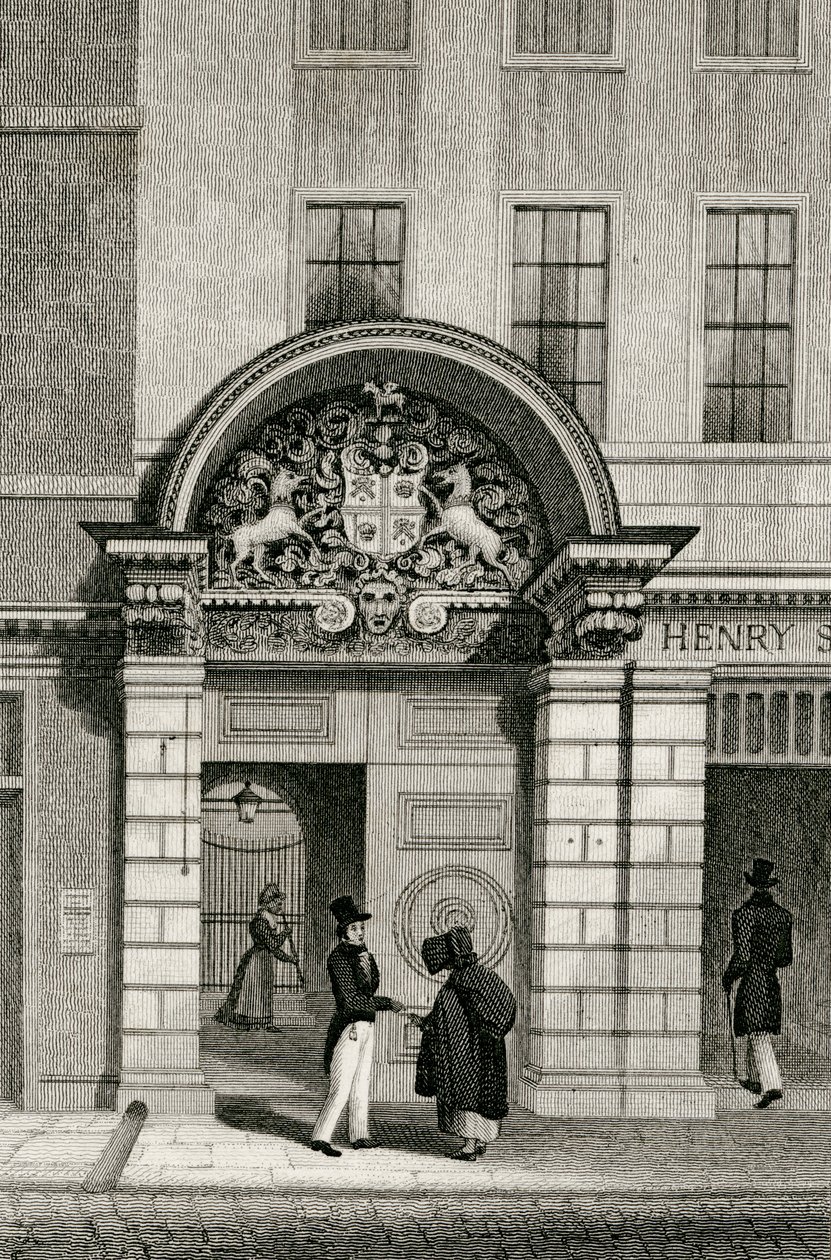 Barber Surgeons Hall, Monkwell Street, 1830 da Thomas Hosmer after Shepherd