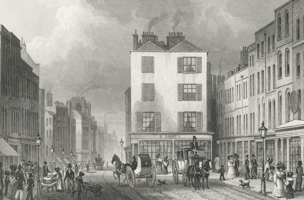 Middle Row Holborn, 1830 da Thomas Hosmer after Shepherd