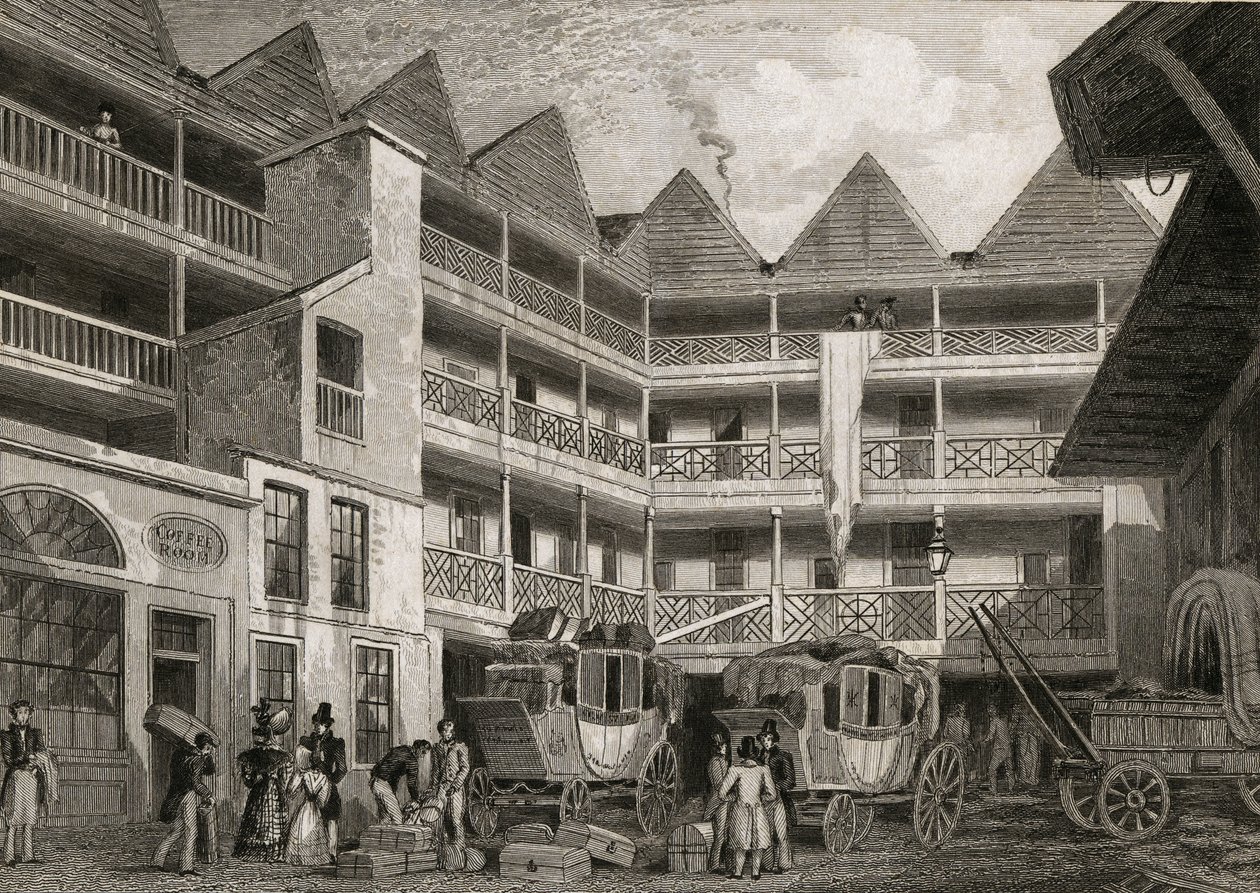La vecchia locanda Bull and Mouth, St Martins-le-Grand da Thomas Hosmer after Shepherd