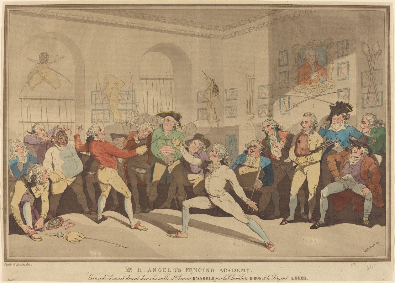 Accademia di scherma del Sig. H. Angelo da after Thomas Rowlandson