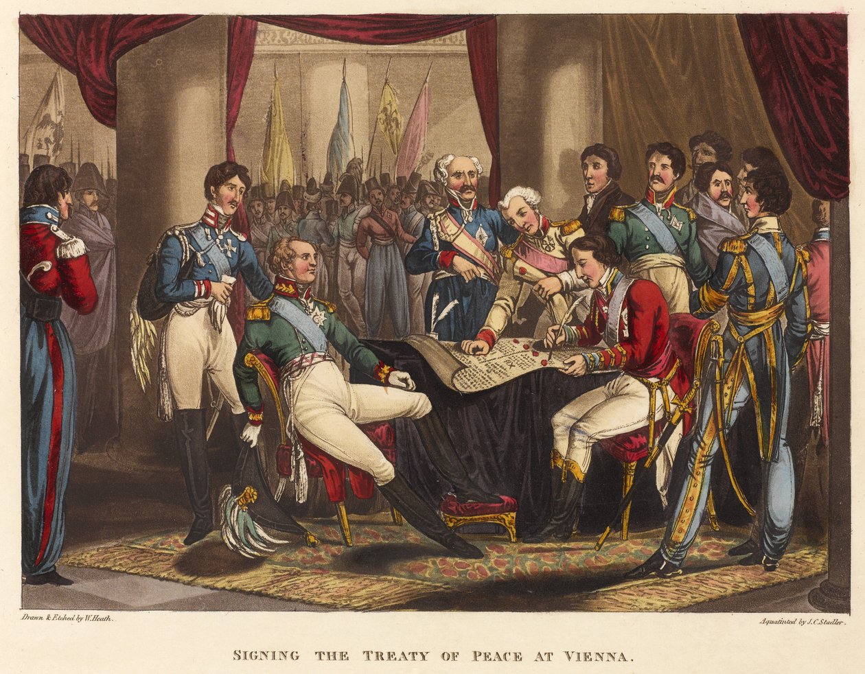 Firma del Trattato di Pace a Vienna, 1818 da after William Heath
