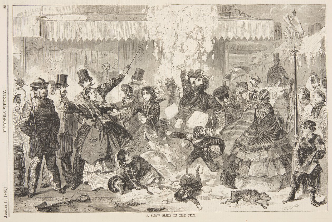Una valanga in città da after Winslow Homer