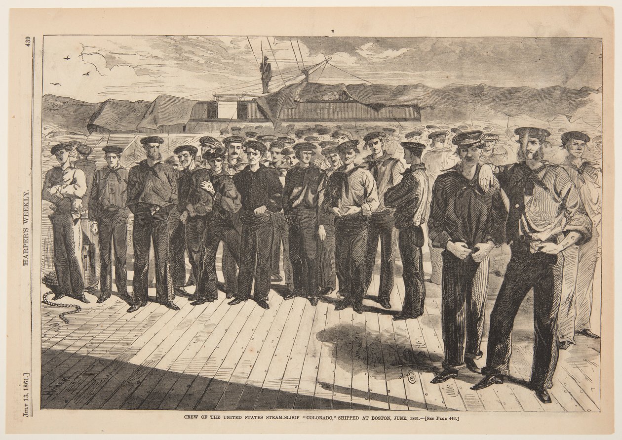 Equipaggio della nave a vapore U.S. "Colorado," imbarcato a Boston, giugno 1861, da Harper