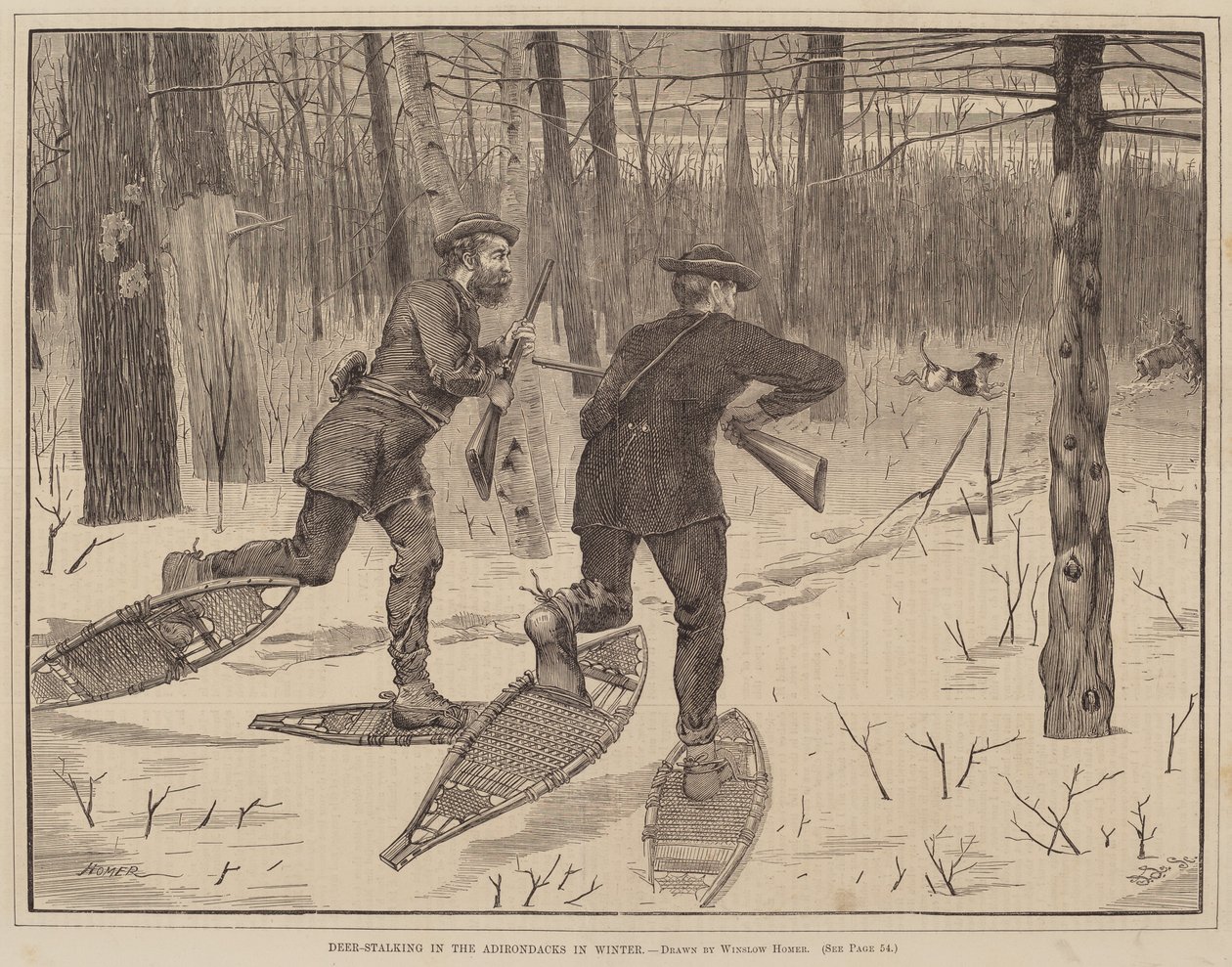 Caccia al cervo negli Adirondacks in inverno da Winslow Homer