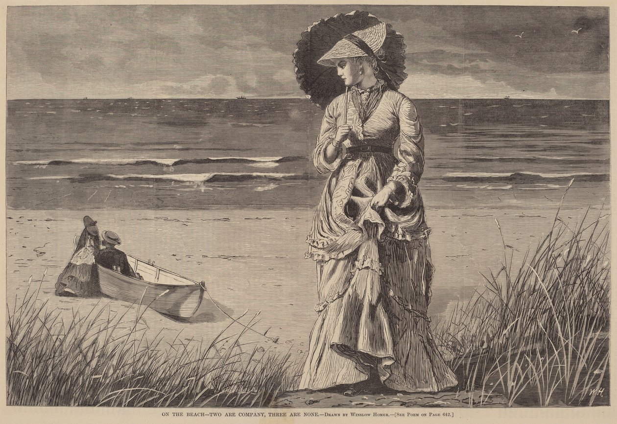Sulla Spiaggia - Due sono Compagnia, Tre sono Nessuno da after Winslow Homer