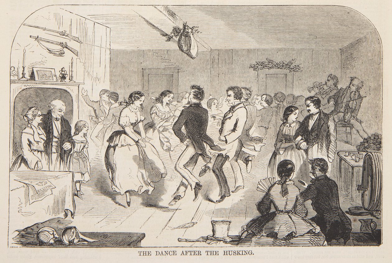 La danza dopo la sgranatura da after Winslow Homer
