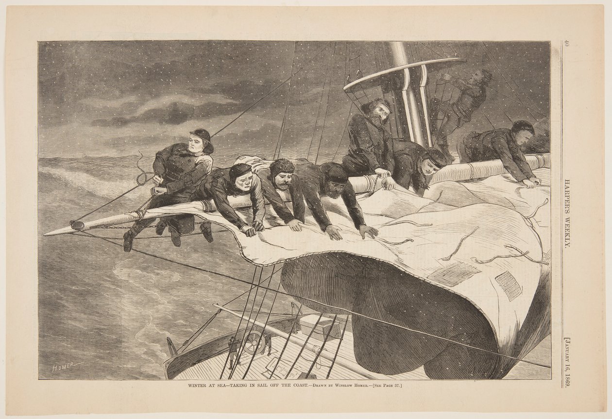 Inverno al Mare – Ridurre le Vele al Largo da Winslow Homer