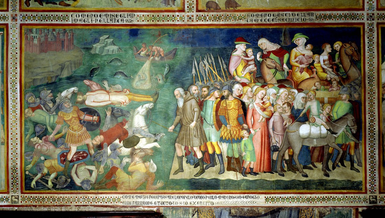 Il passaggio del Mar Rosso, 1356-67 da also Manfredi de Battilori Bartolo di Fredi