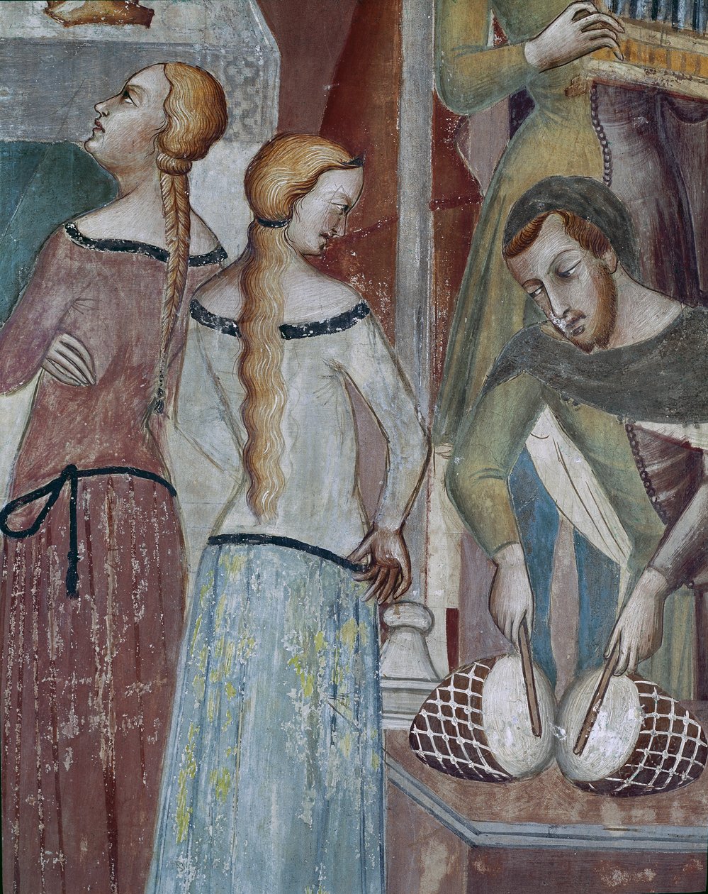 Come il diavolo chiede a Dio di tentare Giobbe, specialmente il tamburino da also Manfredi de Battilori Bartolo di Fredi