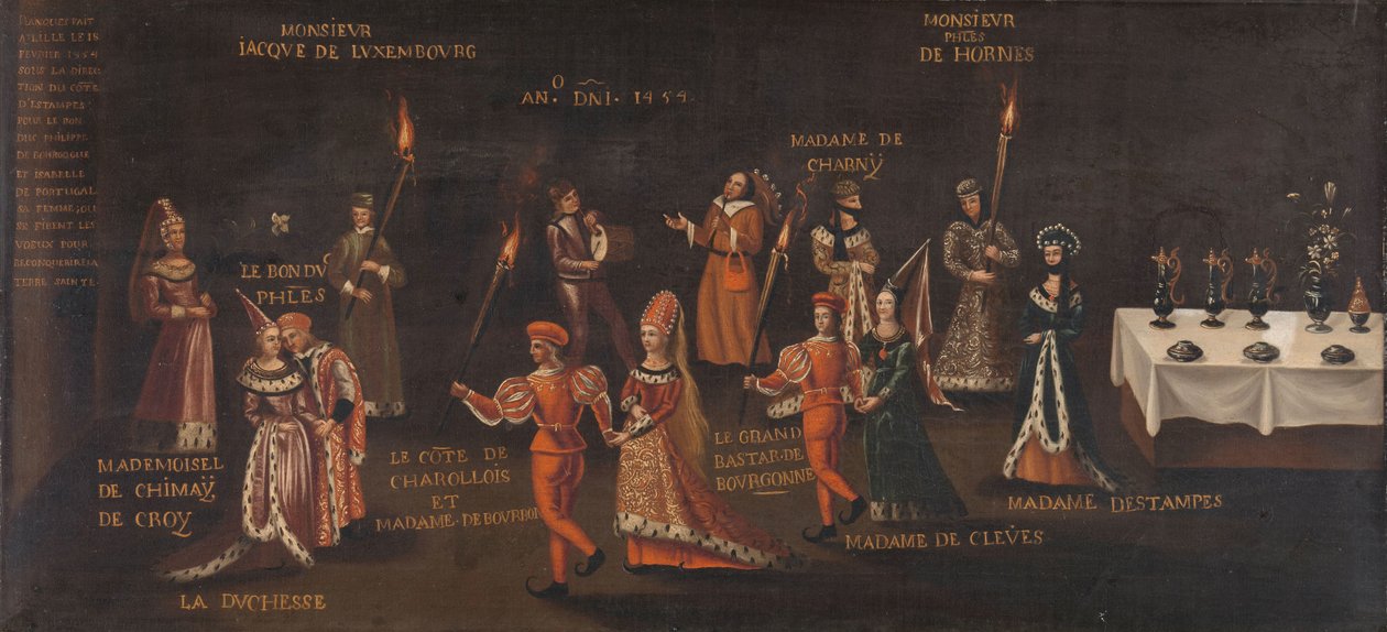 Voto del Fagiano (Filippo il Buono e Isabella alla Festa del Fagiano a Lille nel 1454) da anonymous (copy after)