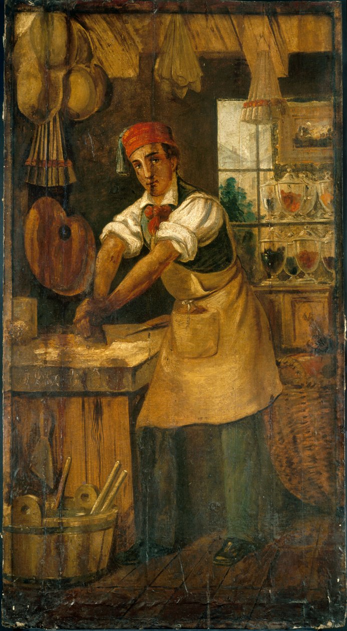 Francese: Au bon broyeur. Insegna di un commerciante di colori. Rue Saint-Martin, poi rue Saint-Denis (ex Maison Picou), 1° arrondissement, Parigi. da anonymous 