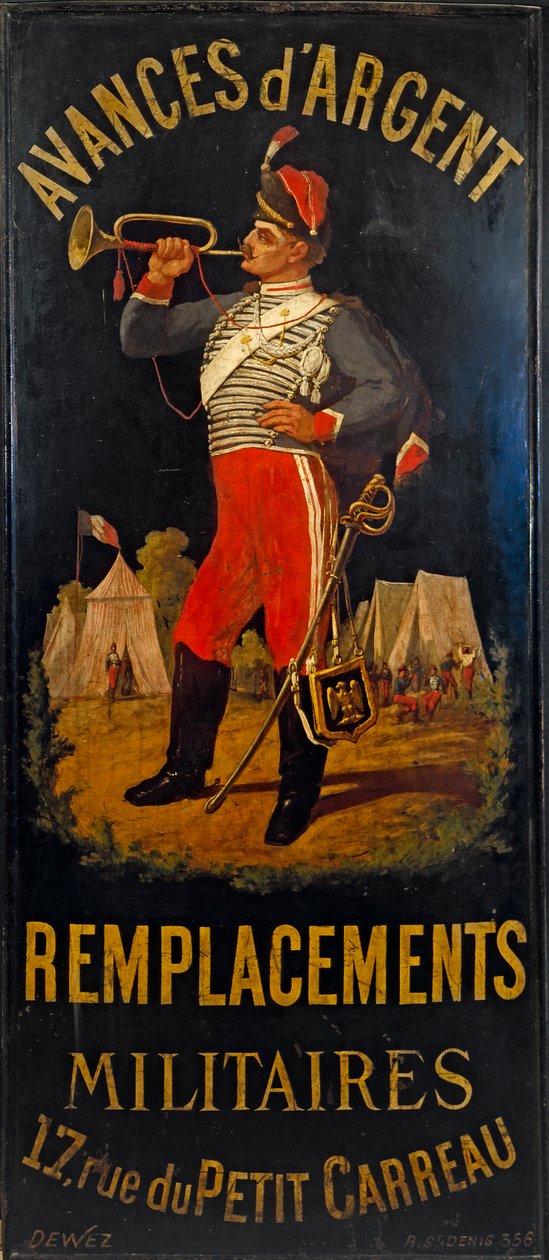 Francese: Au hussard. Insegna dell