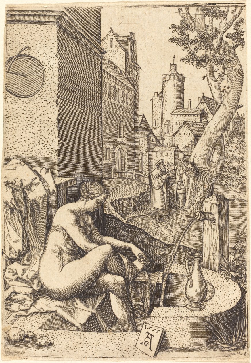Susanna sorpresa dai due vecchi da anonymous Germany 16th Century after Heinrich Aldegrever