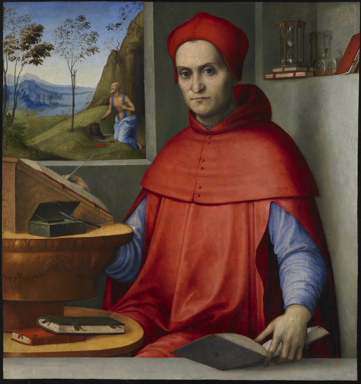 Ritratto di un cardinale nel suo studio da attributed to Lorenzo Costa
