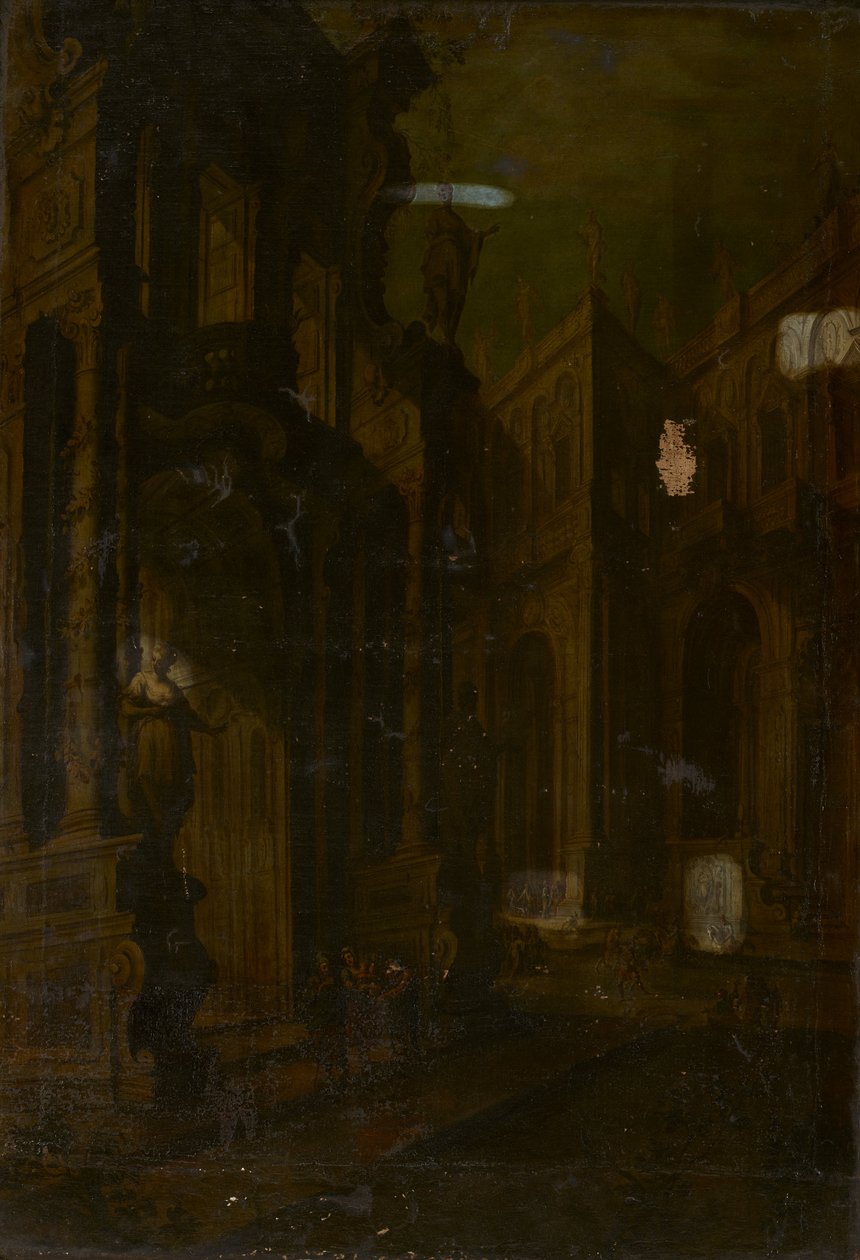 Fantasia architettonica, natura morta da attributed to Vincenzo dal Re
