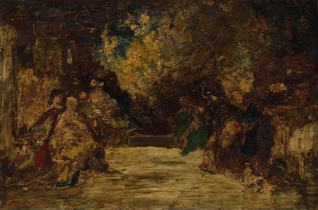 Figure su una Terrazza da attributed to Adolphe Monticelli