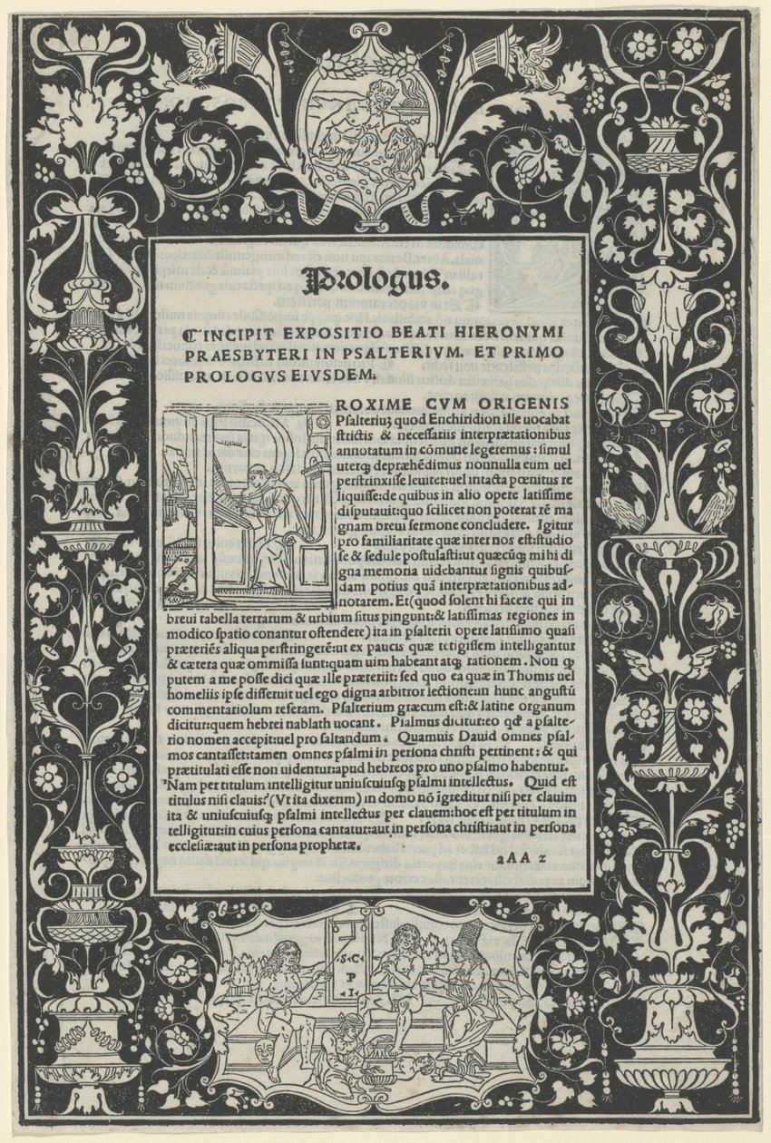Un bordo bianco con due cartigli: "Un satiro che sacrifica un ariete" e "La scelta di Ercole" da attributed to Benedetto Bordon