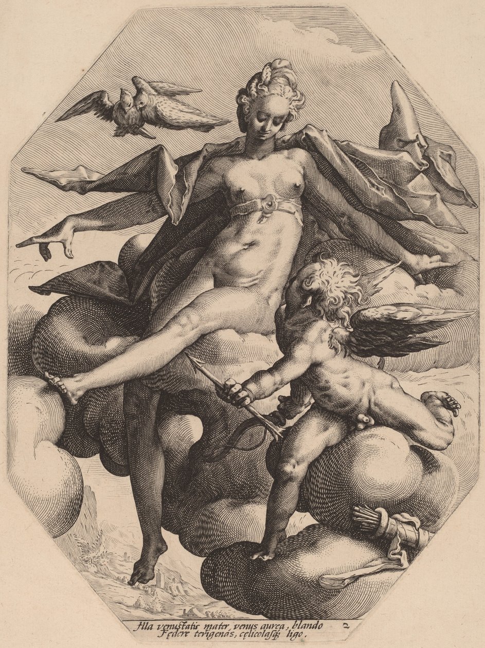 Venere e Cupido da attributed to Jacob Matham, after Hendrick Goltzius