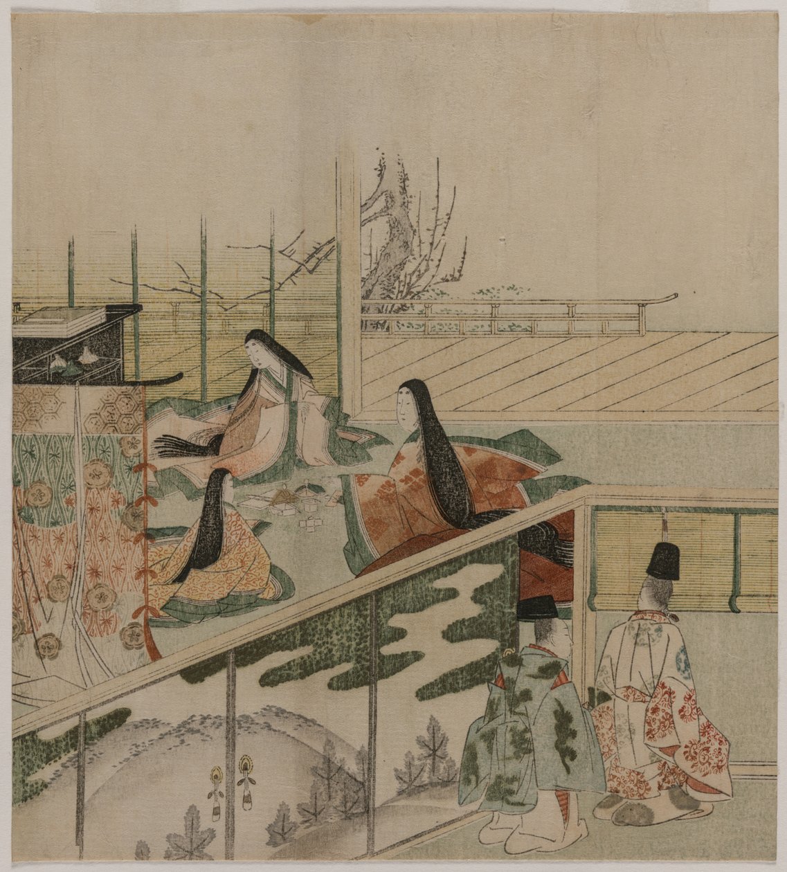 Dame di corte che fanno bambole da attributed to Kubo Shunman