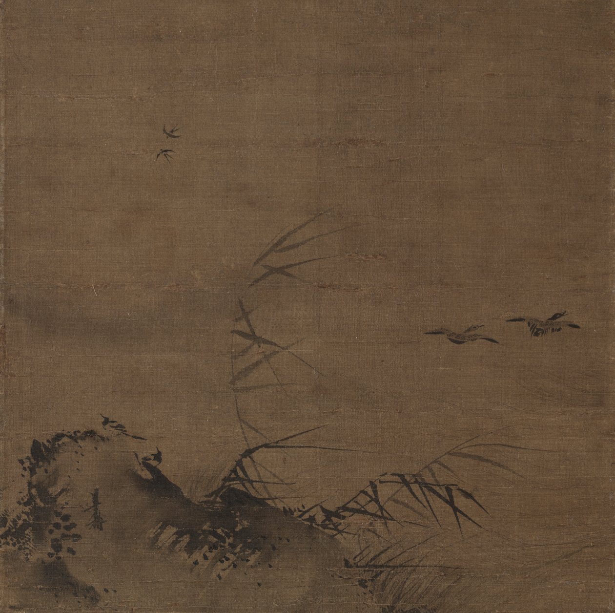 Uccelli acquatici e canne da attributed to Liang Kai