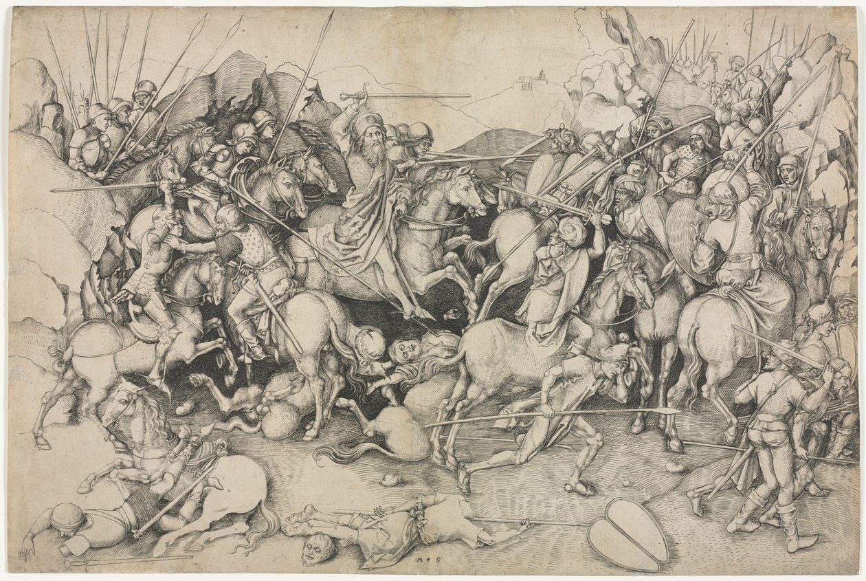 La battaglia di San Giacomo il Maggiore a Clavijo da attributed to Martin Schongauer