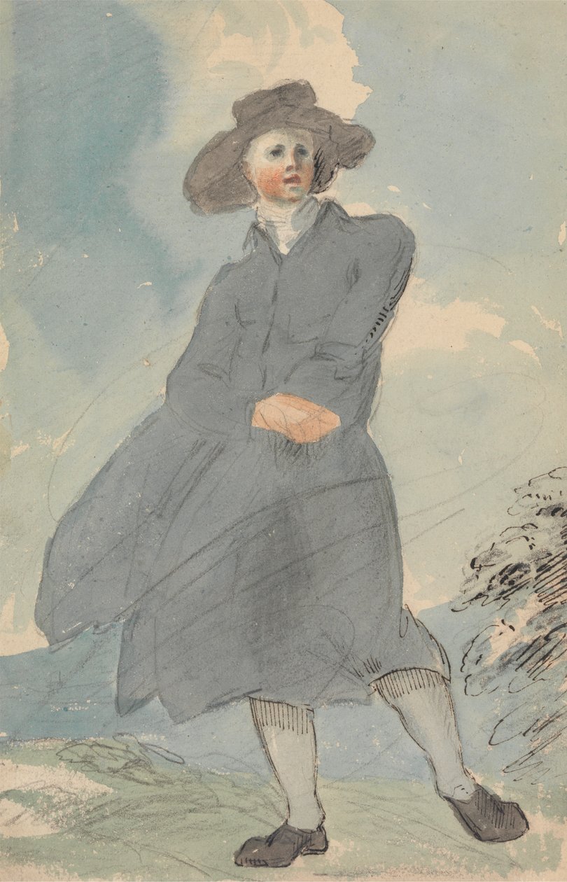 Uomo con mantello blu da attributed to Thomas Barker