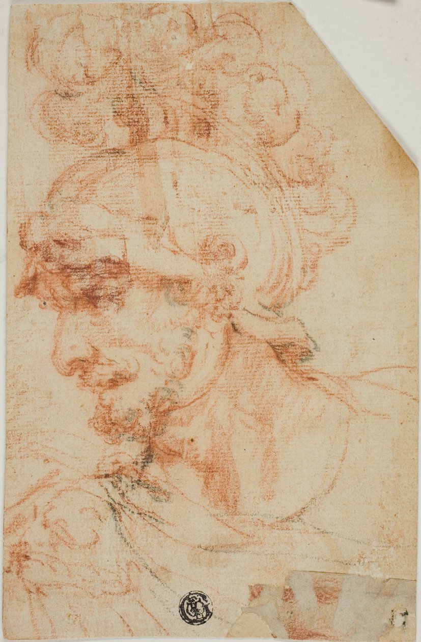 Busto di guerriero elmato di profilo da called Cavaliere d