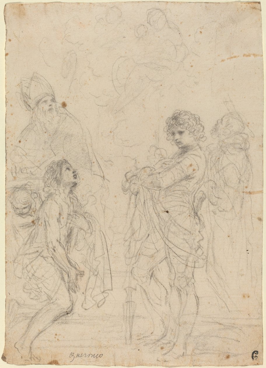 Madonna col Bambino e Santi Gimignano, Giovanni Battista, Giorgio e Pietro Martire da called Guercino Giovanni Francesco Barbieri