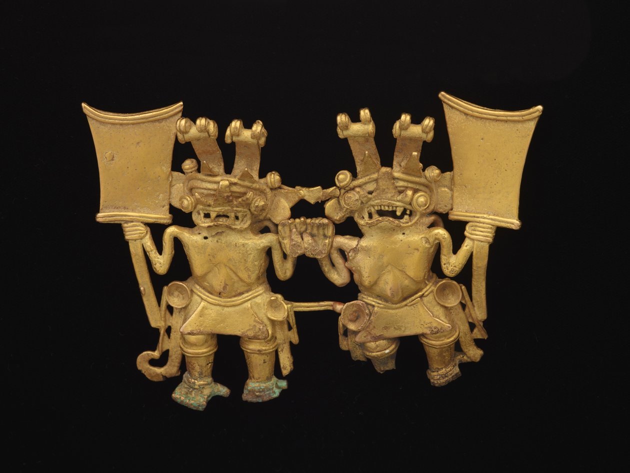 Pendente con due figure, c.700-1520 da culture Diquis