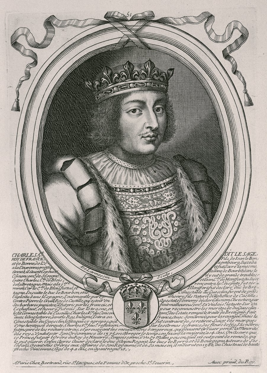 Carlo V il Saggio (1338-80) Re di Francia, da 